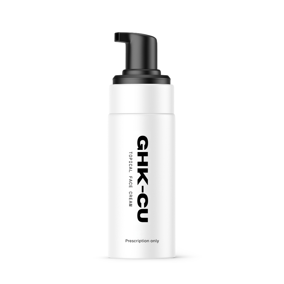 White bottle with black pump and &