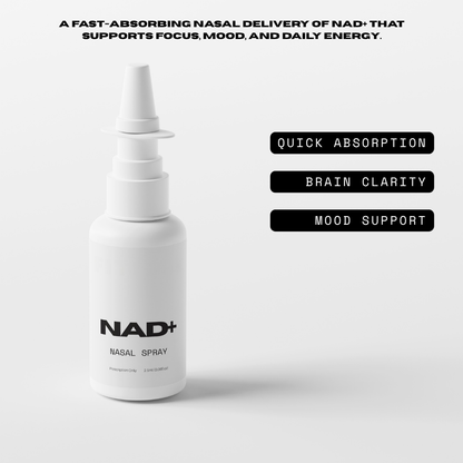 White nasal spray bottle labeled &