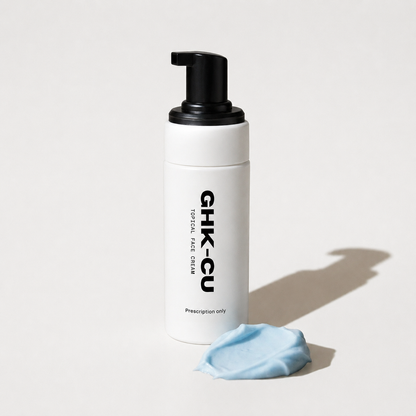 White bottle with black pump labeled &