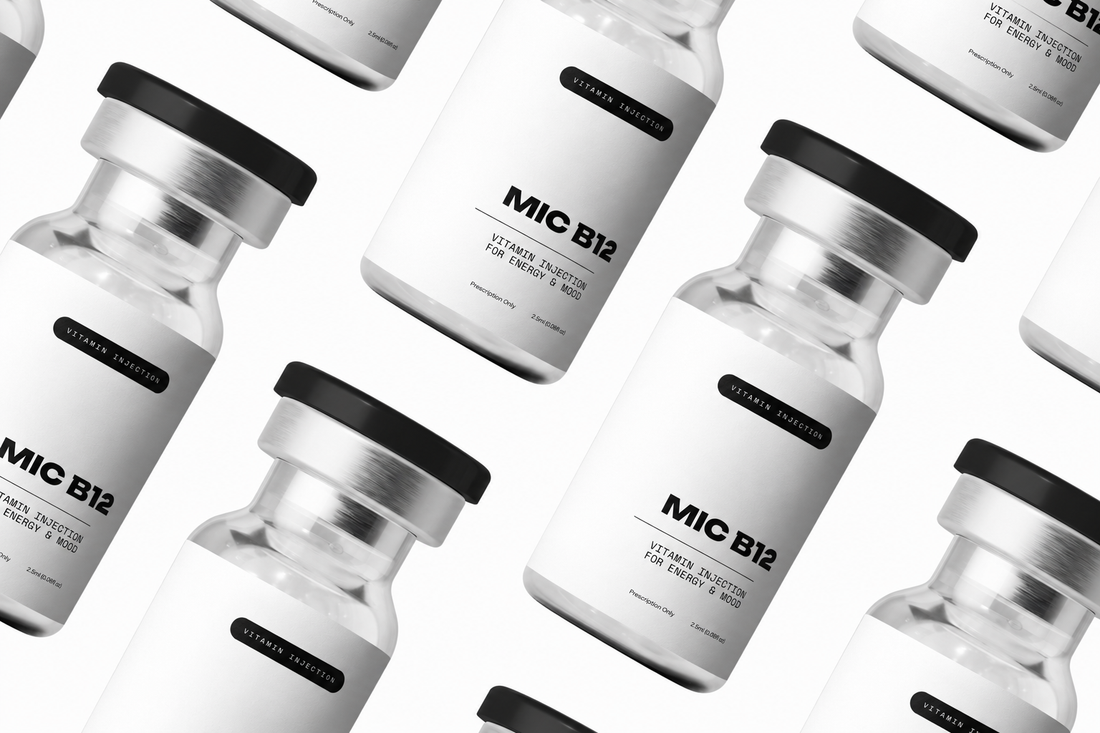 Multiple vials labeled &