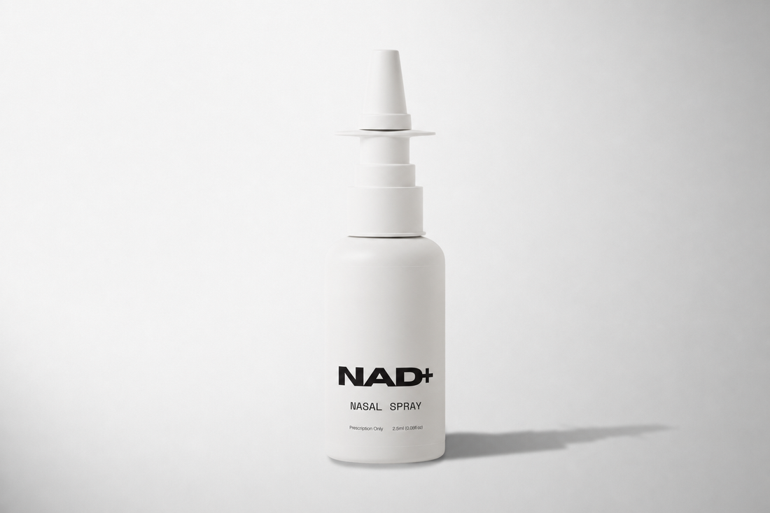 White nasal spray bottle with &